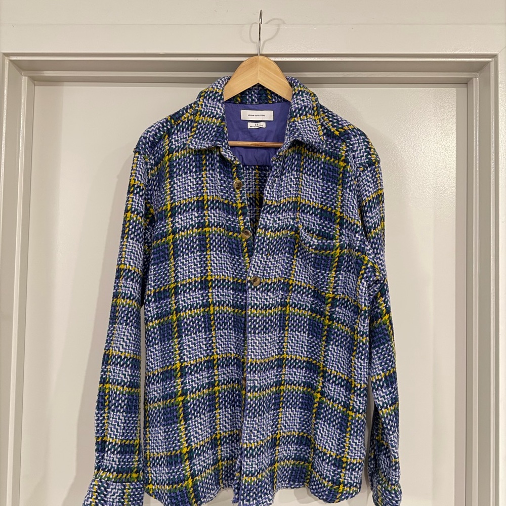 Urban Outfitters Blue and Yellow Plaid / Flannel Button-Up Shirt